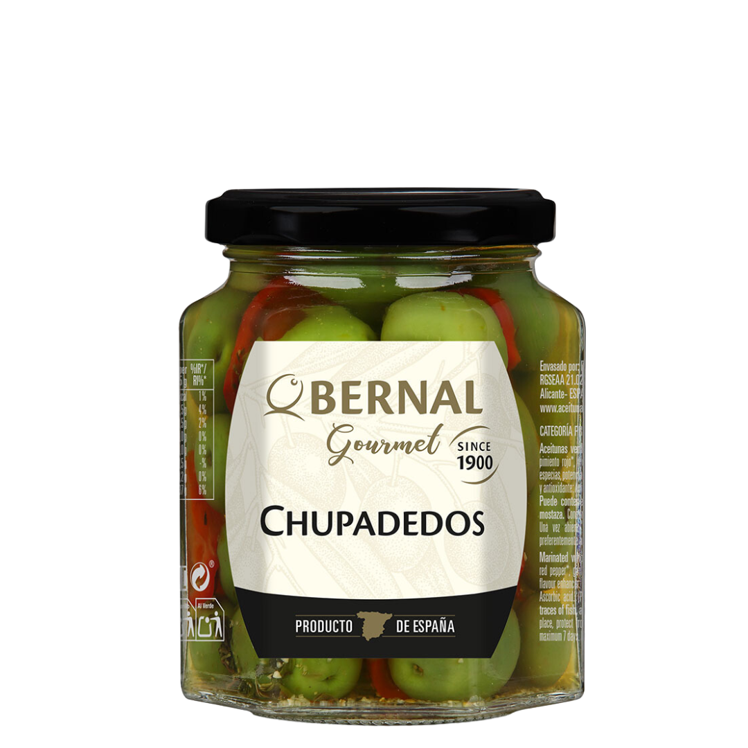 BERNAL GOURMET CHUPADEDOS MARINATED OLIVES