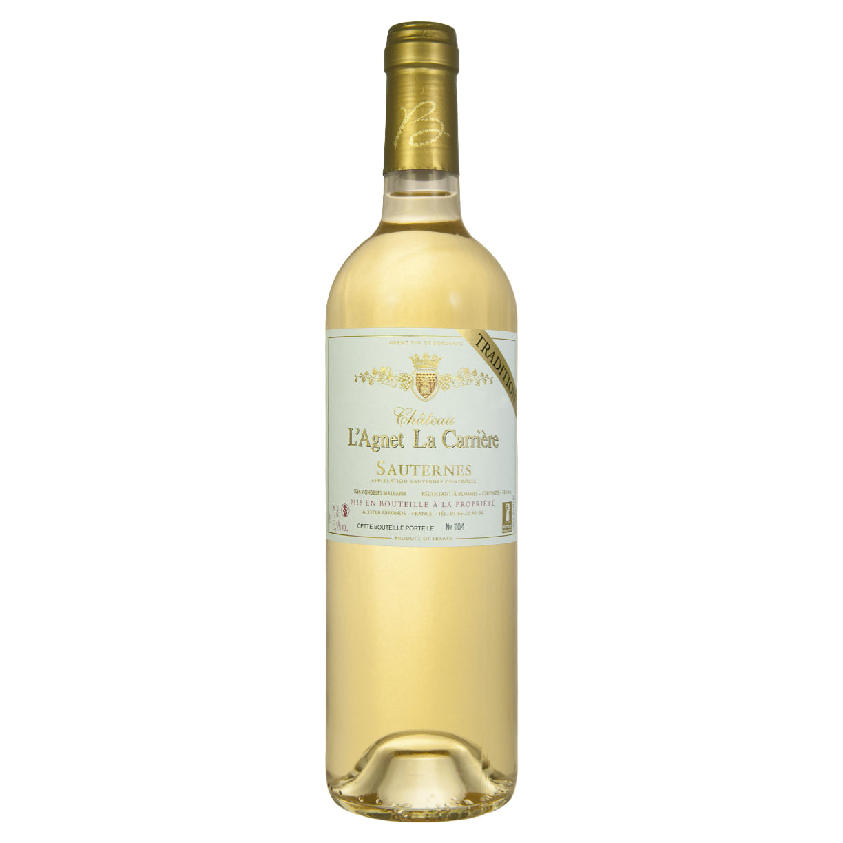 VIGNOBLES MALLARD CHÂTEAU L’AGNET LA CARRIÈRE SAUTERNES CUVÉE TRADITION