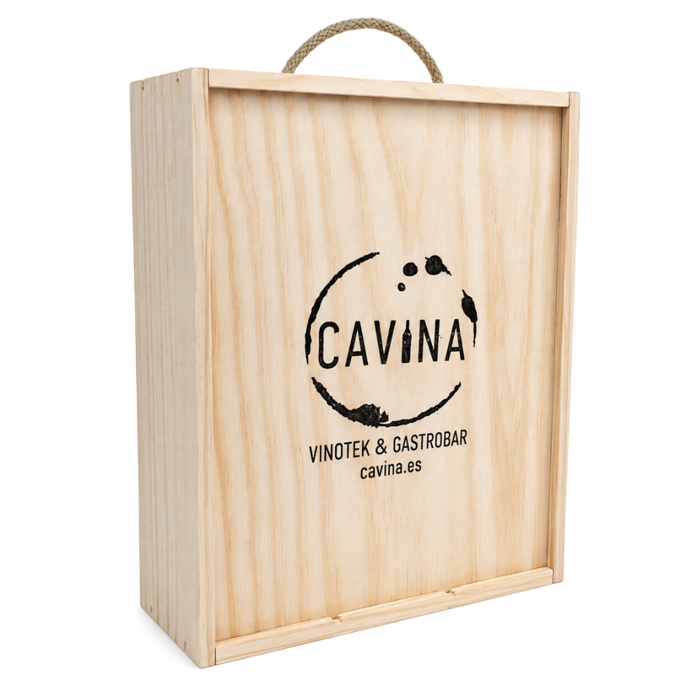 Caja de madera 3 uds (Borgoña/cava)