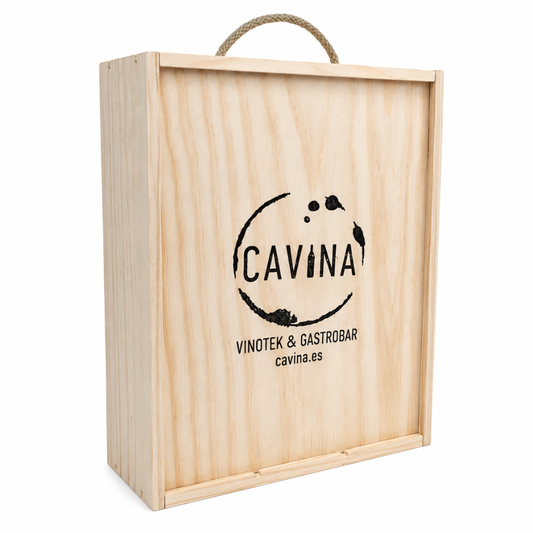 Caja de madera 3 uds (Borgoña/cava)